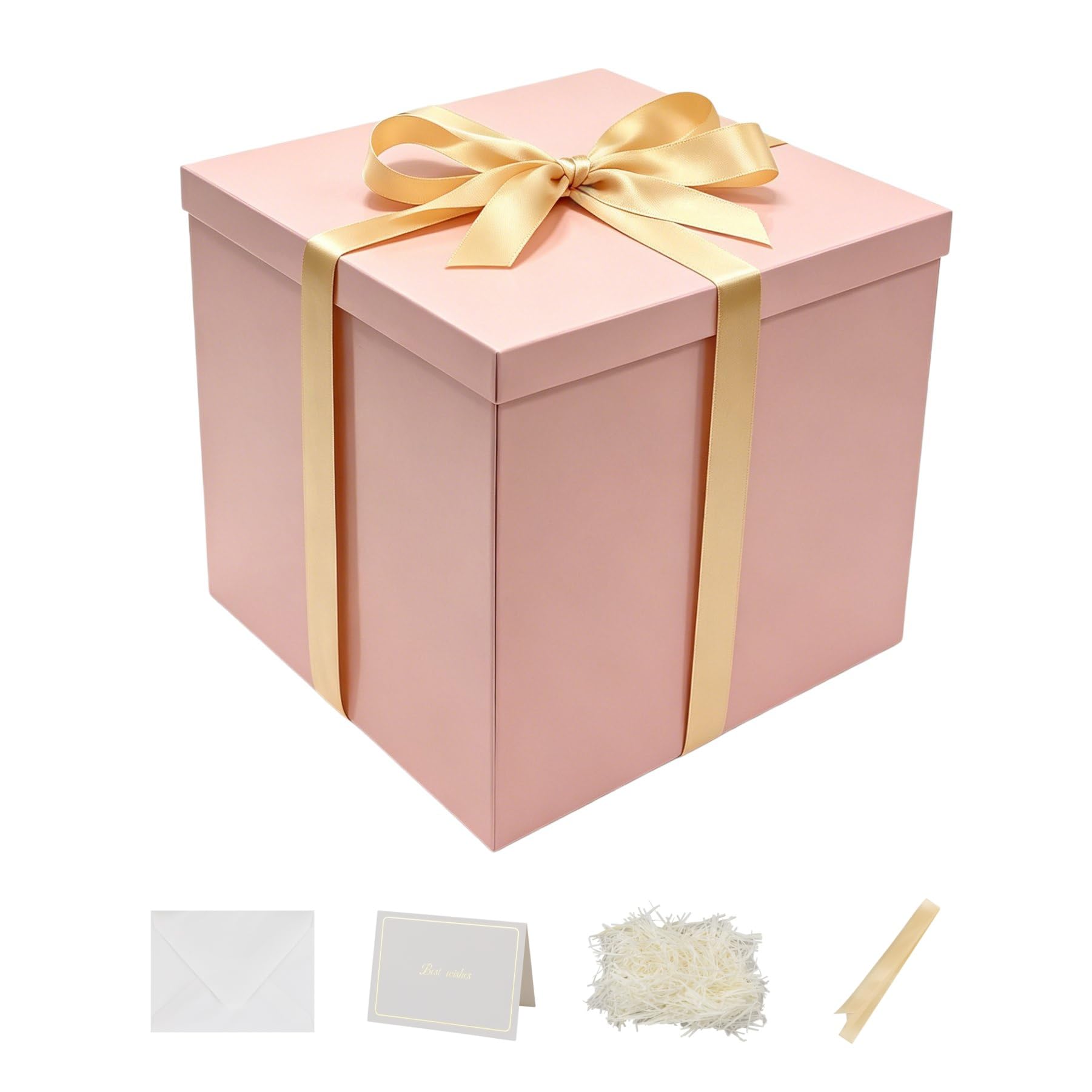 Nenwic Large Gift Box with Lid 28x28x26cm Pink Boxes, 2Pack