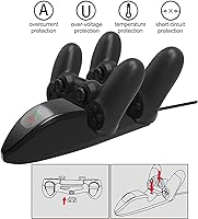 Vista 4 de Estación de carga inalámbrica para controlador de juegos, cargador de carga rápida portátil micro USB, base de carga dual inalámbrica