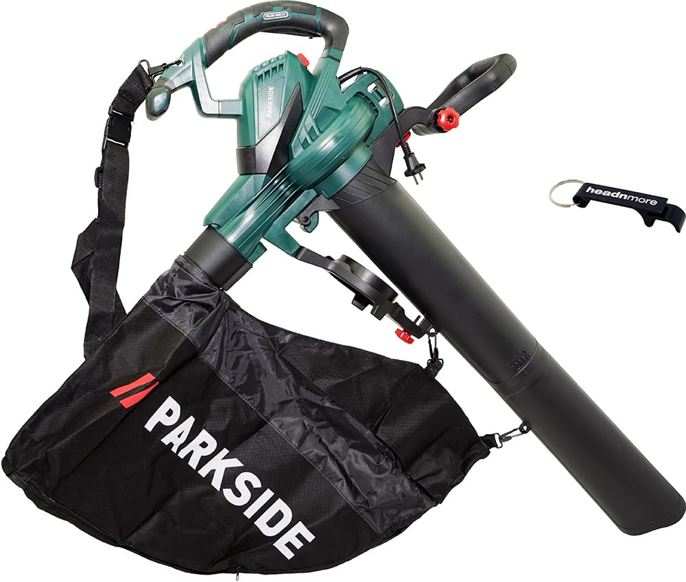 HEADNMORE® Bundle – Parkside® elektryczny odkurzacz do liści dmuchawa do liści PELSB 3000 + HEADNMORE® breloczek do kluczy