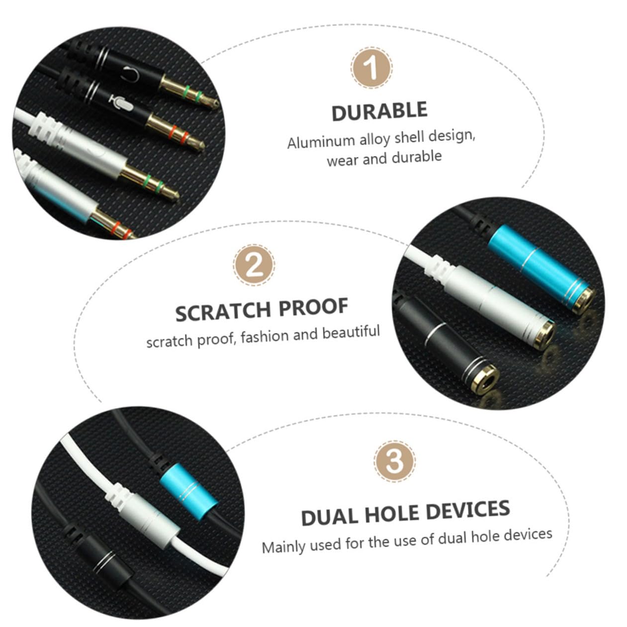 Uonlytech 10stücke Kopfhörer y Splitter Kabel Männlich Weiblich Audioadapter Für Pc Und Laptop Flexibles Und Robust
