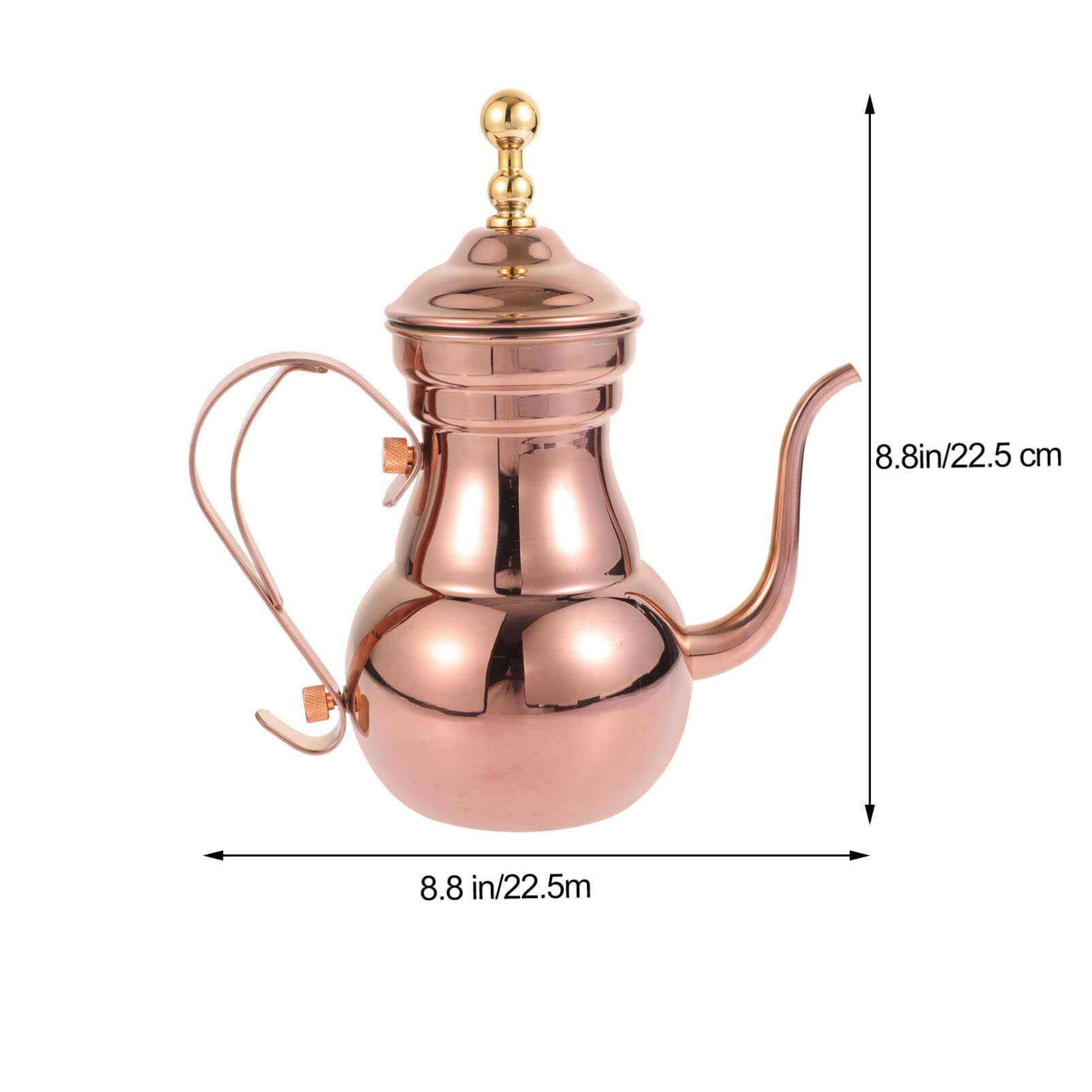 OSALADI Théière en acier inoxydable avec passoire 700 ml Style oriental Bouilloire à café Long bec étroit pour thé Maison Bureau Gastronomie