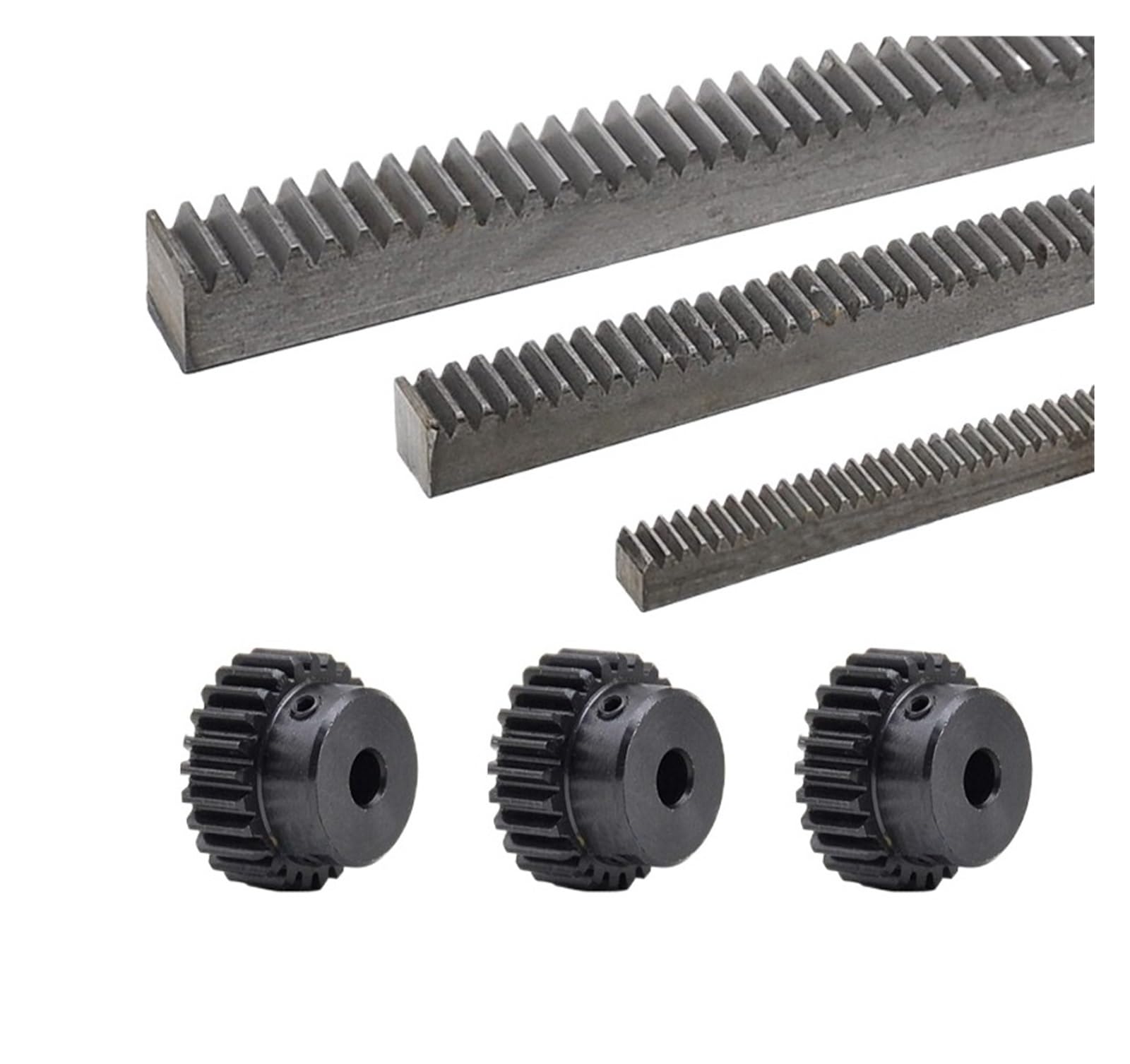 Bevel Gear Pinion Hardware Mechanical 3pcs 1Mod 1 Modulus High Precision Gear Rack Steel 10 * 10 * 1000mm + 3pcs 1M 15teeth Pinion 15tooth Pinion 16tooth Pinion(6mm)