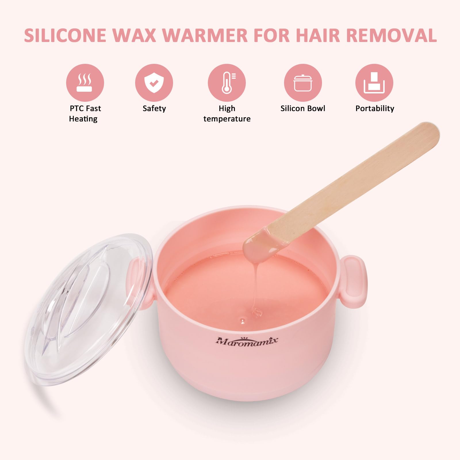 Waxing Kit Silikon Wachswärmer zur Haarentfernung mit 4 Packungen Hartwachsperlen Tragbare Elektrische Silikonwachsmaschine für Ganzkörper-Gesicht Augenbrauen Bikini Brasilianisch zu Hause Wachsen Kit
