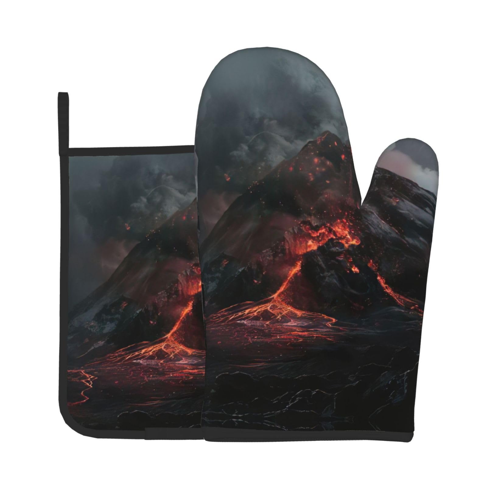 Volcano Kitchen Baking Two-Piece Set,Multipurpose Oven Gloves,Used for Barbecue Kitchen Baking