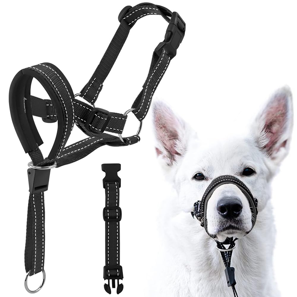 TOEECY Collar Ronzal HALTI Arnés Perro Antitirones Ajustable y Ligero Collar de Adiestramiento Adiestramiento Canino Antitirones Cómodo Seguro para Paseos y Entrenamiento (XL)