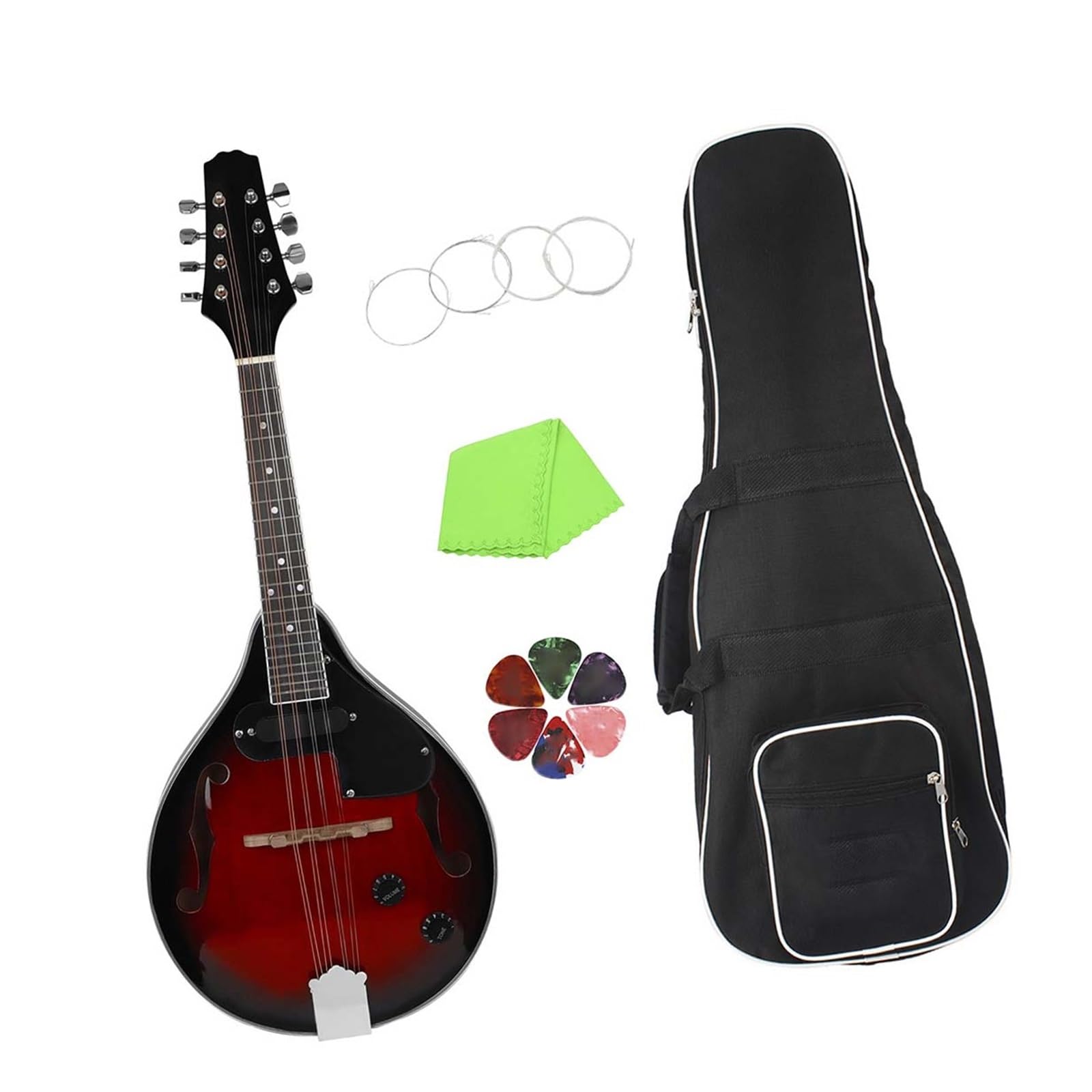 Instrument De Mandoline Pour Adulte Instrument De Musique Mandoline Rouge Et Guitare Électrique Bk Huit Cordes Professionnelle
