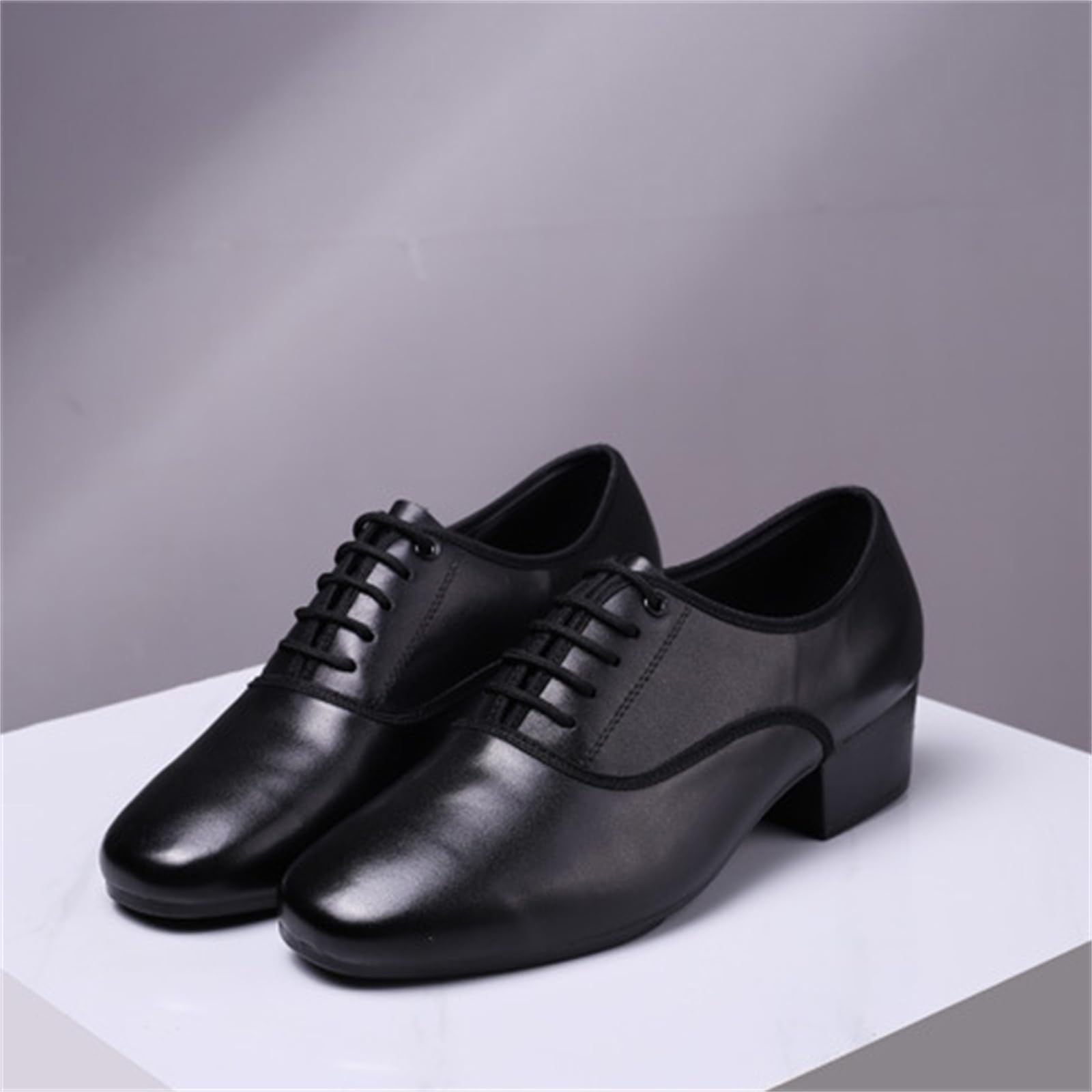 Scarpe da Ballo Latino Uomo Tacco Alto Suola Pelle Salsa Valzer Carattere