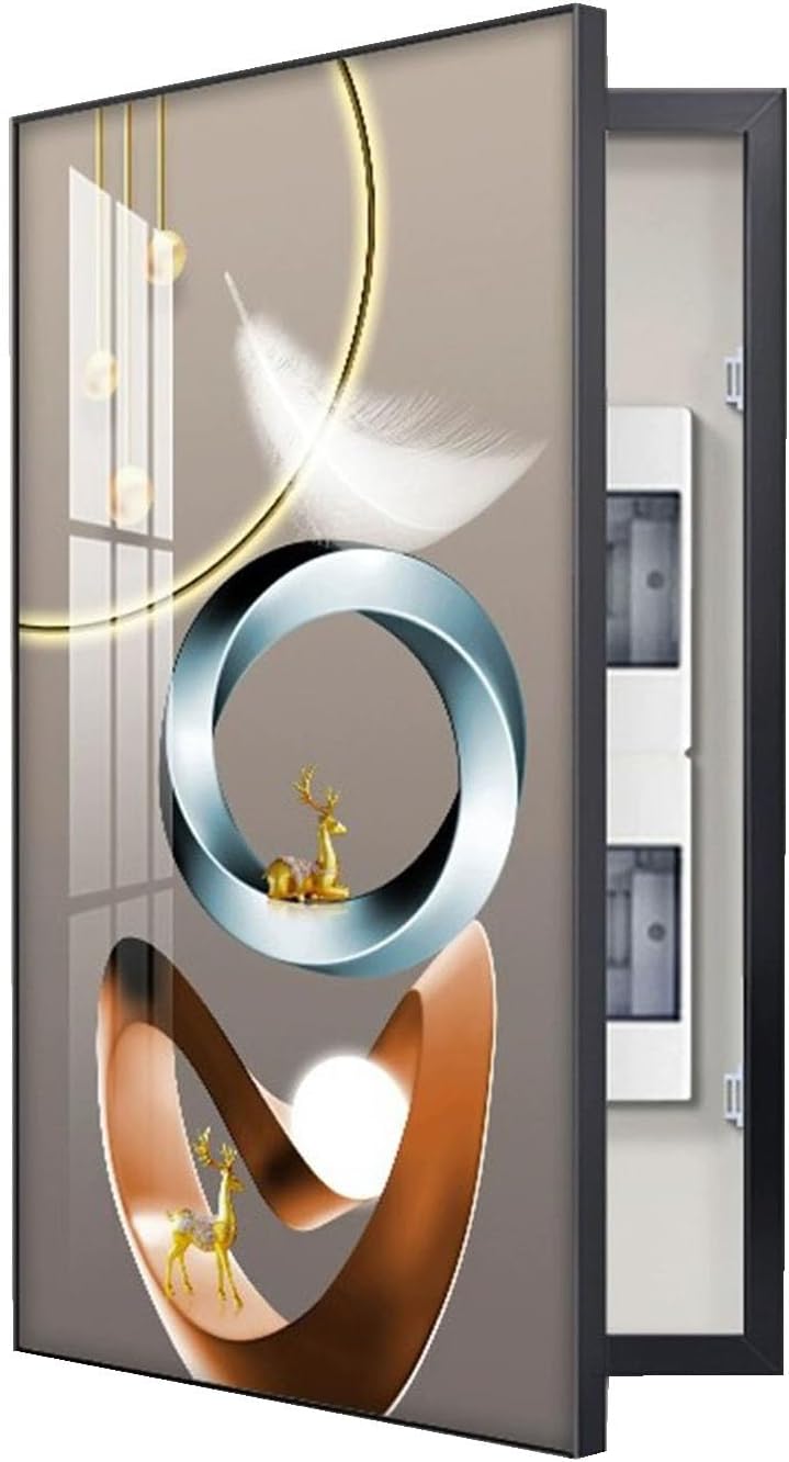Hide Electrical Panel Decoration Vertical Fuse Box Cover Cabinet Decorative Meter Box Decorative Painting Living Room(C,30x40cm)