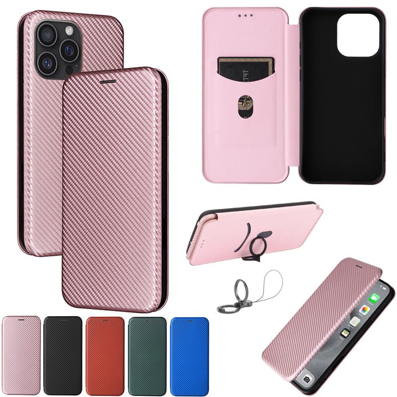 Generic Compatible avec Huawei P30 Lite (couleur : noir) motif fibre de carbone portefeuille en cuir étui à rabat magnétique