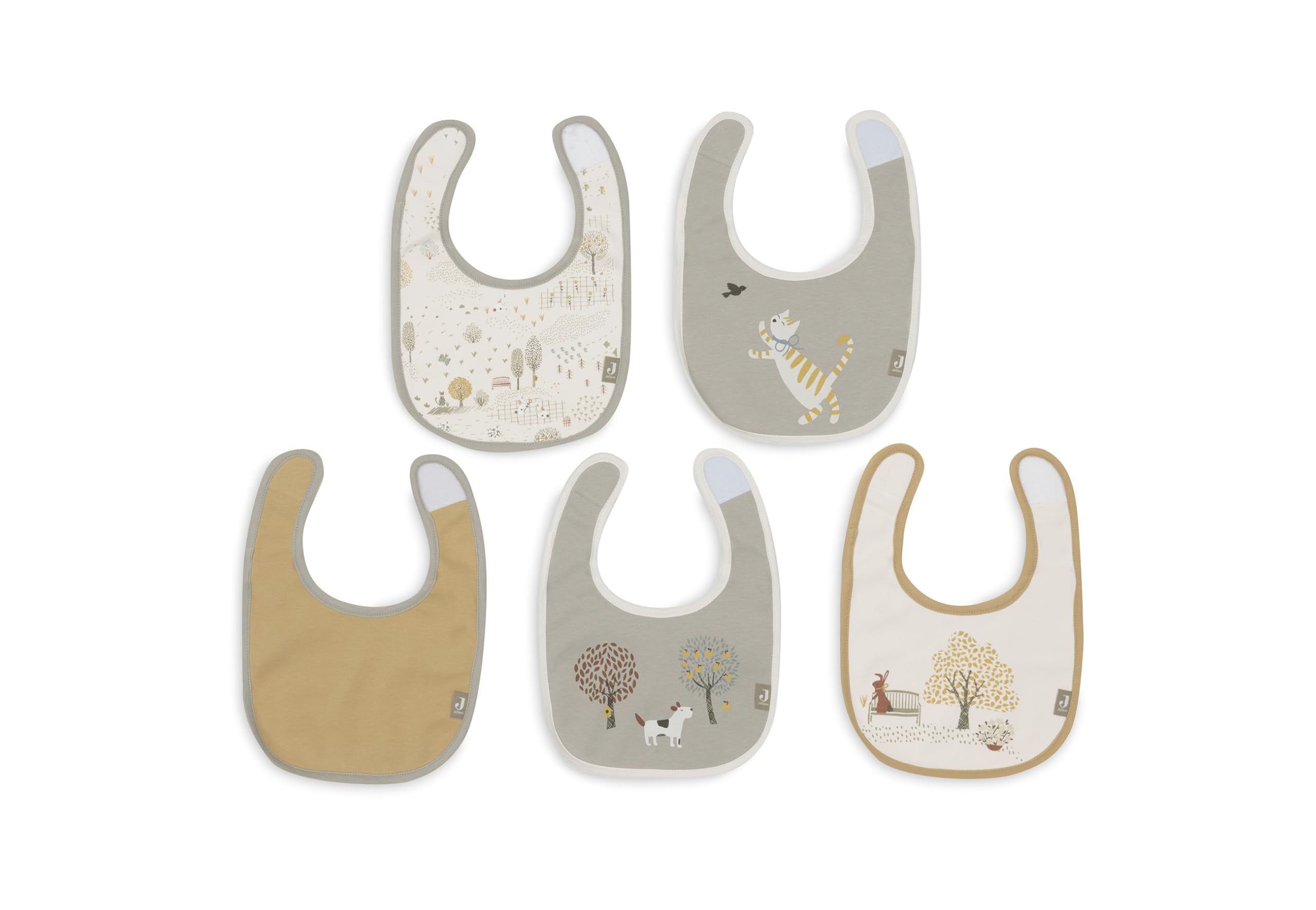 Jollein Baby Bibs - Tiny Park - 5-Pack - Waterproof Bibs - with Velcro - Baby Bib - Bib Bandana, infant/toddler - Image 2