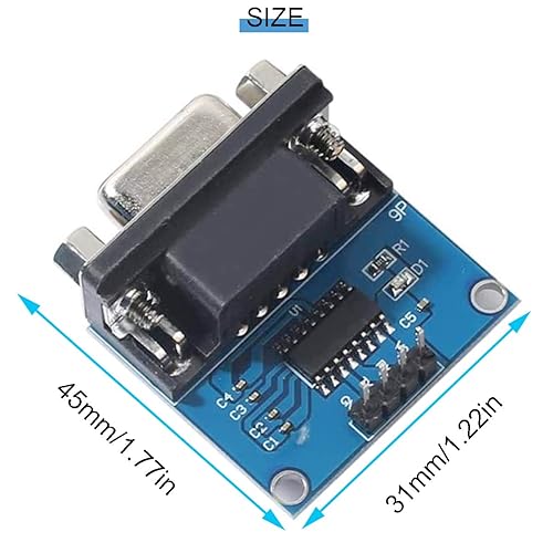 Miniatura 3 de 5 unids MAX3232 RS232 a TTL hembra puerto serie convertidor módulo DB9 conector 3.3V a 5V MAX3232 módulo raíz para actualizaciones de equipos con