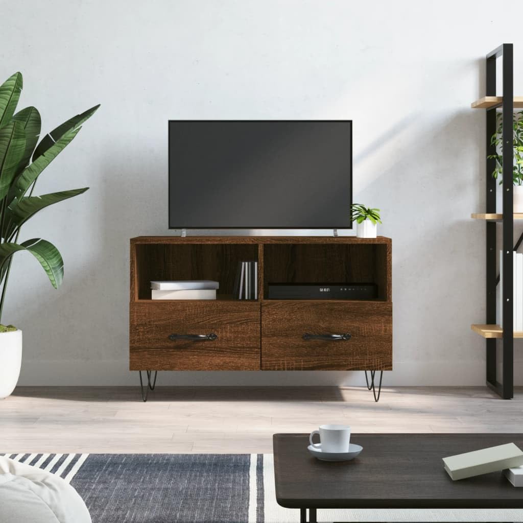 MVS Meuble TV - Armoire HIFI avec pieds en métal - sonoma gris - 103