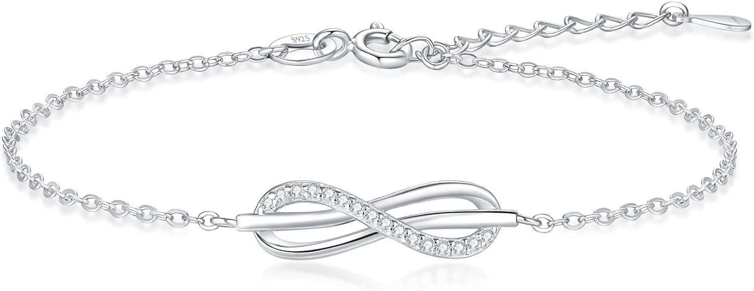 GAVU 925 Sterling Silver Bracelet for Women, Cubic Zirconia Infinity Bracelet for Women - Image 2