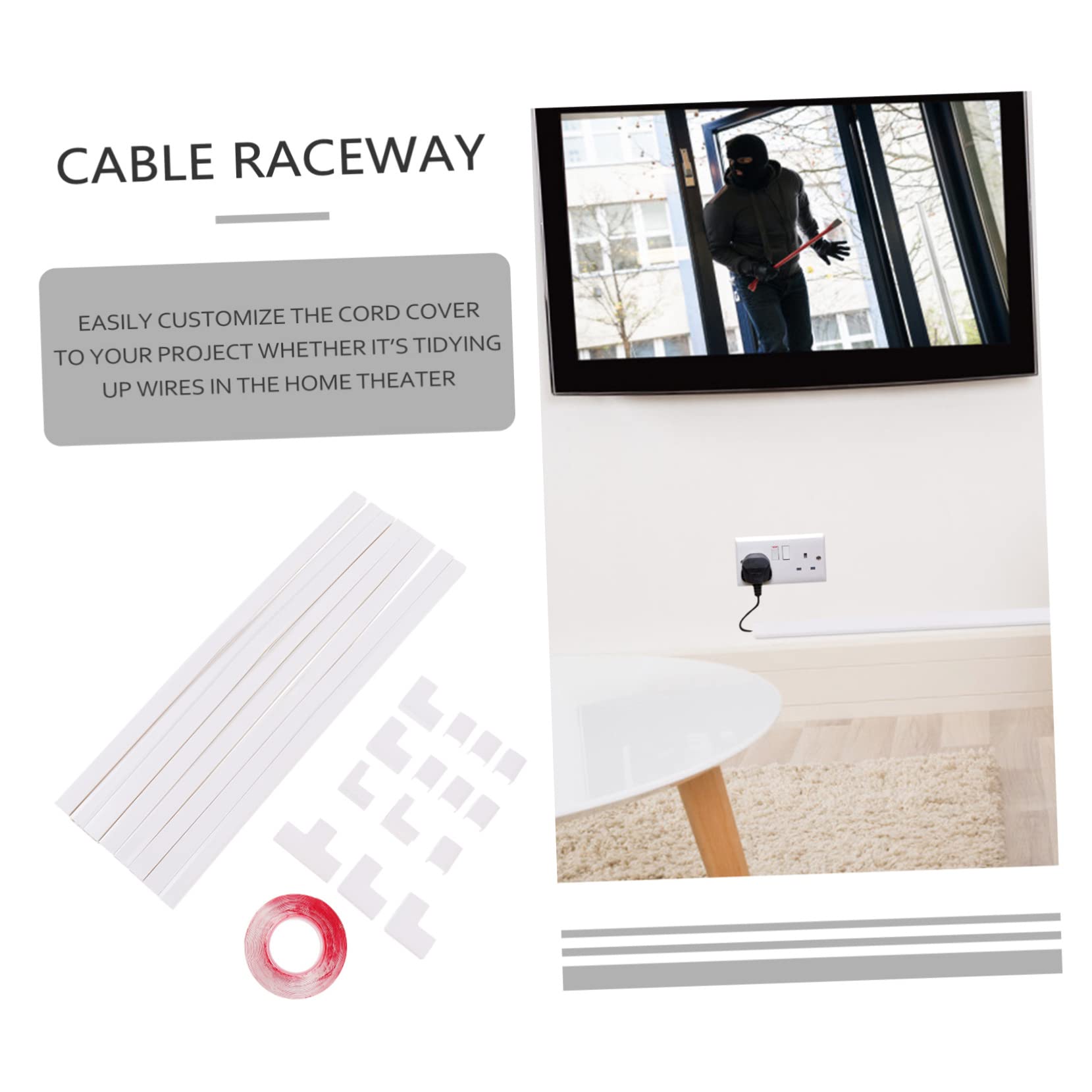 1ensemble Cache-câble Mural Organisateur De Câbles pour Fils Ethernet TV Et Haut-parleurs Décoration Intérieure Et Pratique