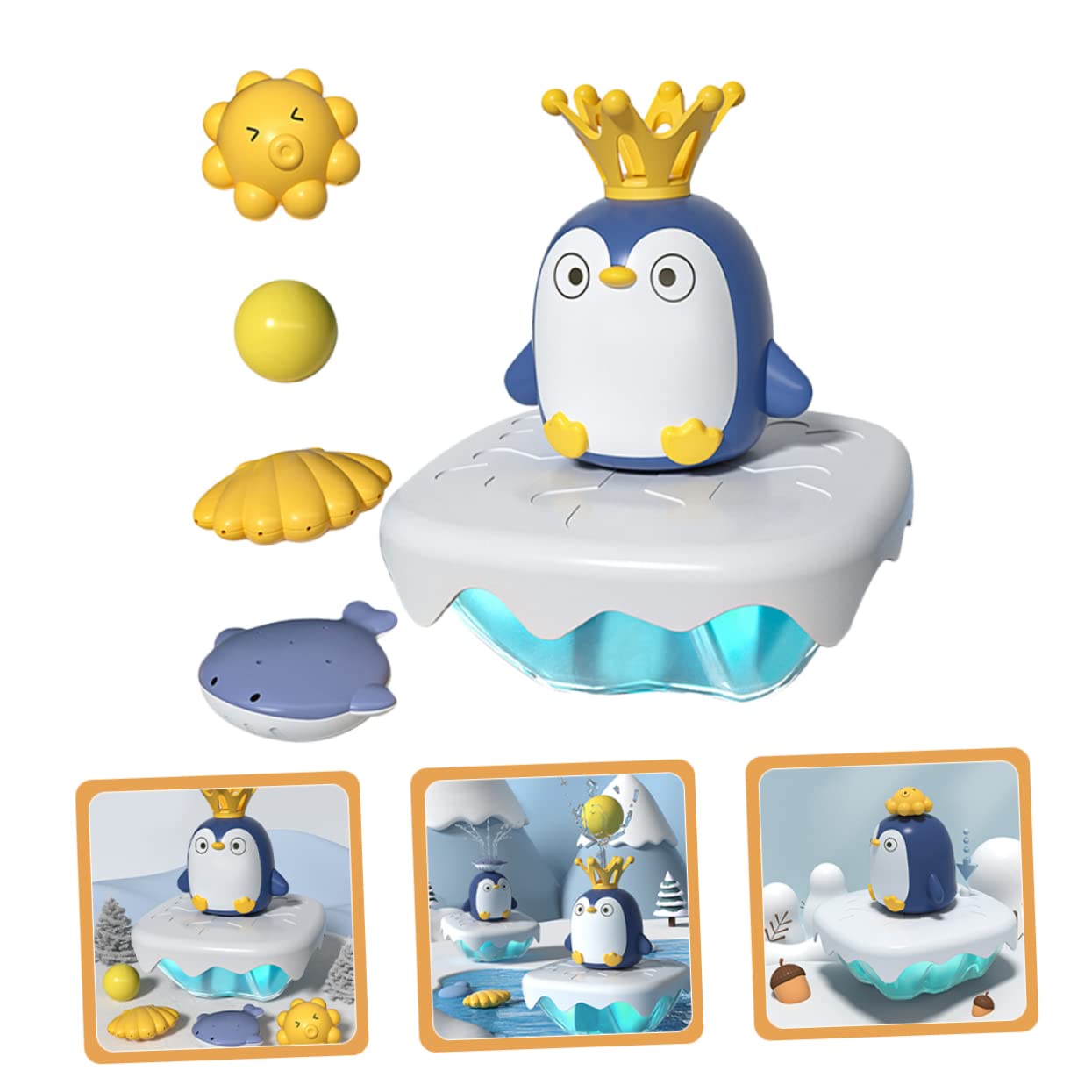 Juguete de Baño para Niños Forma de Pingüino Que Rocía Agua, Fabricado en Abs, Adecuado para Bebés y Niños Pequeños Hora del Baño