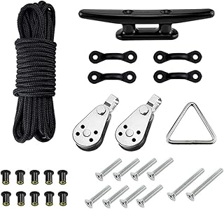 NHJYKJ Boat Anchor Kayak Anchor Trolley Kit System Pulleys Deck Tie Down Pad Eyes Anchor Cleats Ring Screws Rivets For Kayak Canoe Boat Etc For Small Craft and Dinghies