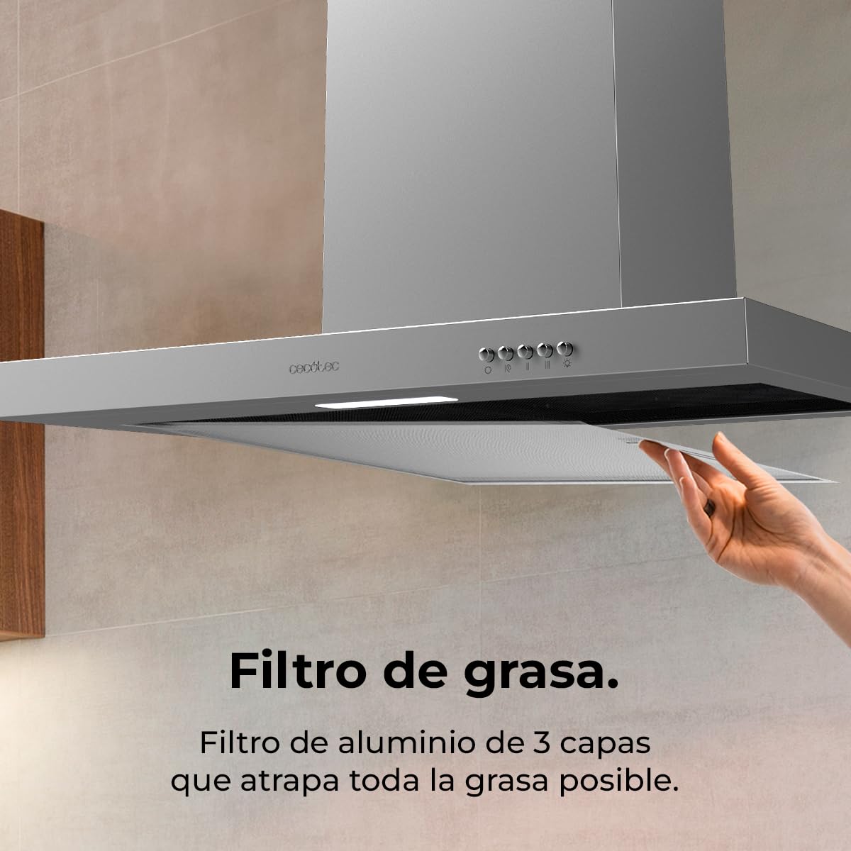 Cecotec Bolero Flux TM 703500 Okap 70 cm 350 m3/h 70W Stal nierdzewna