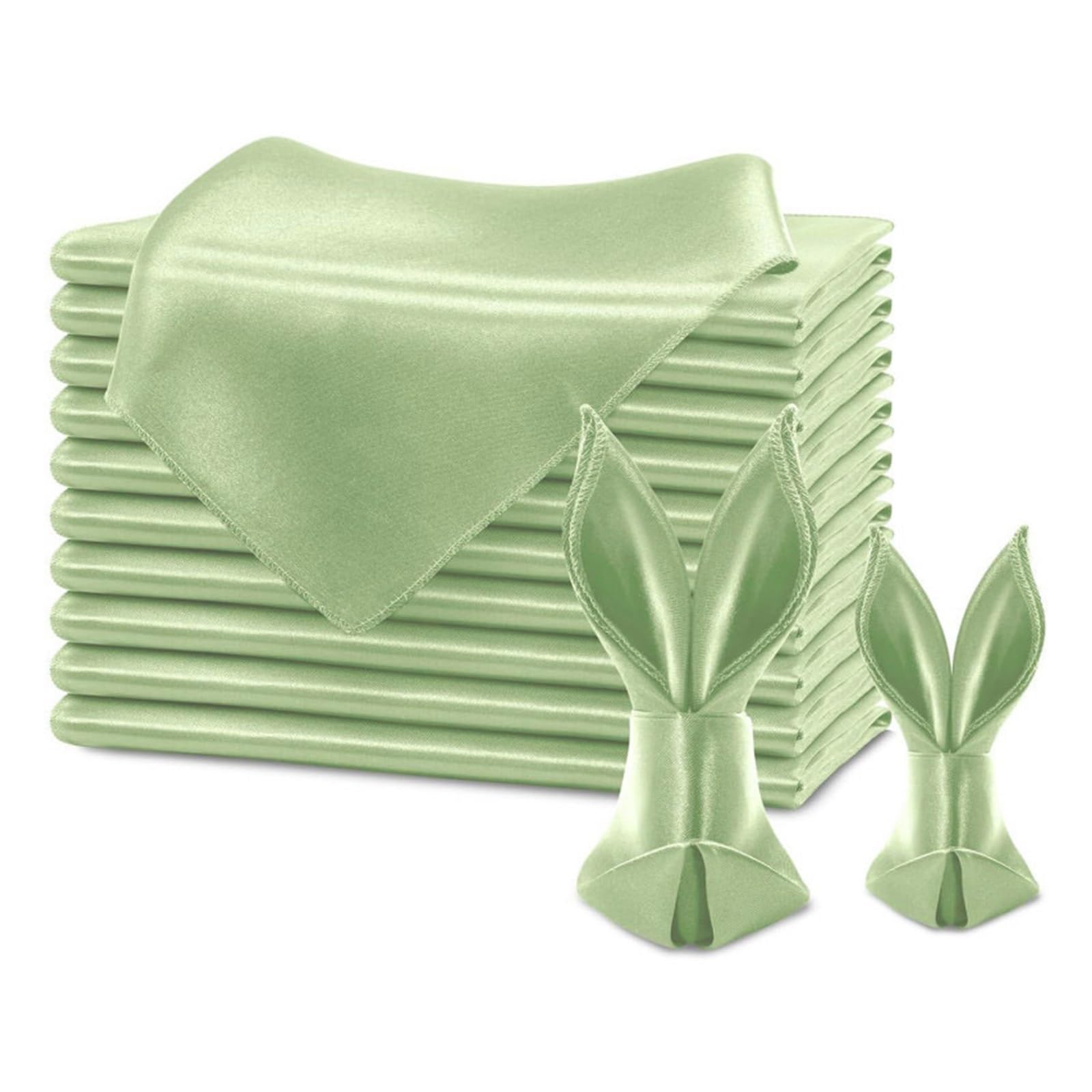 Silky Satin Cloth Napkins, Satin Dinner Napkins 10PC Square 43x43cm(Color 14)