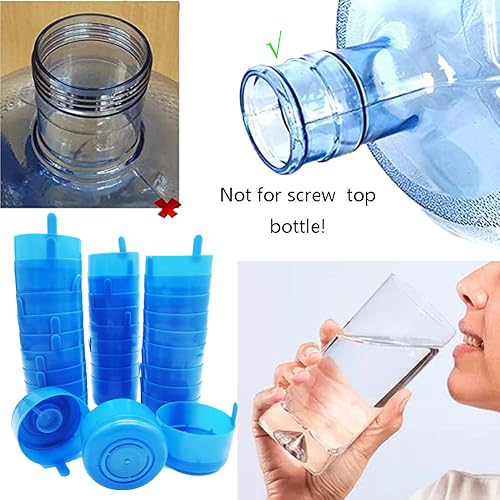Miniatura 6 de Qiuttnqn Paquete de 30 tapas de botellas de agua de galón, tapas de botellas de agua antiderrames para botellas de agua de 2.165 in, 3 y 5 galones,