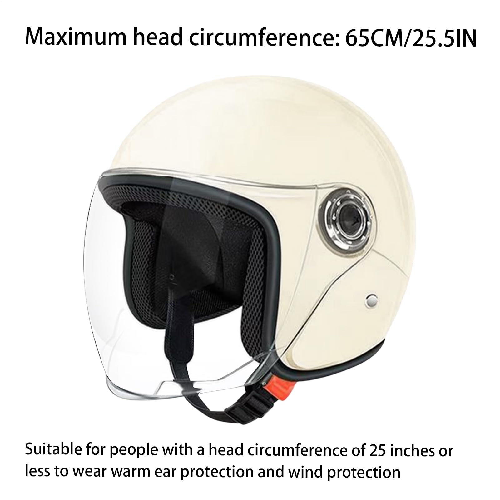 Casques de moto – 65 cm ABS Casque demi-visage respirant Équipement de protection respirant | Parfait pour scooter, vélo de sport, trajets en plein air, aventure en plein air, hommes, femmes