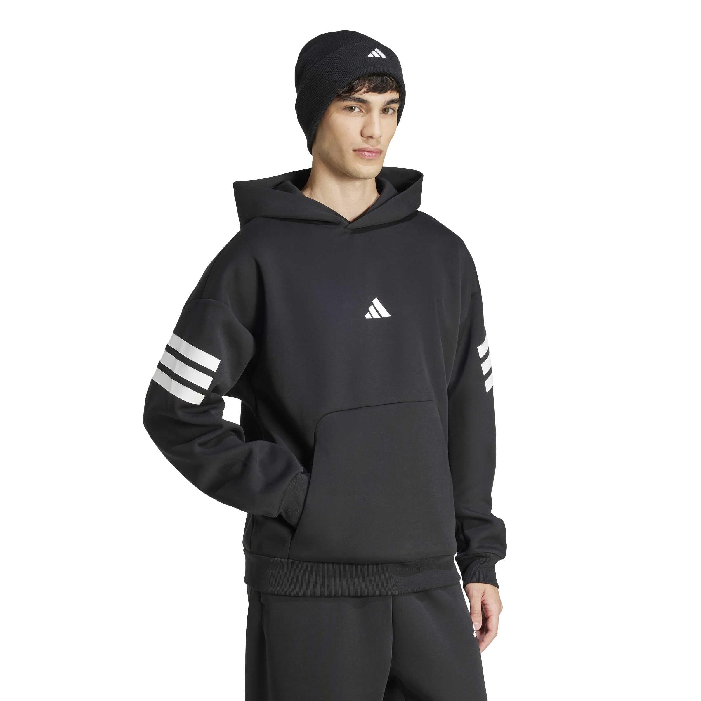 adidas Men's Future Icons Three Stripes Hoodie, Black, XL