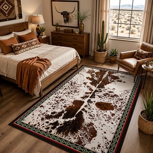 Tapete Western Cowhide 3x5 ft Antideslizante y Lavable miniatura 3