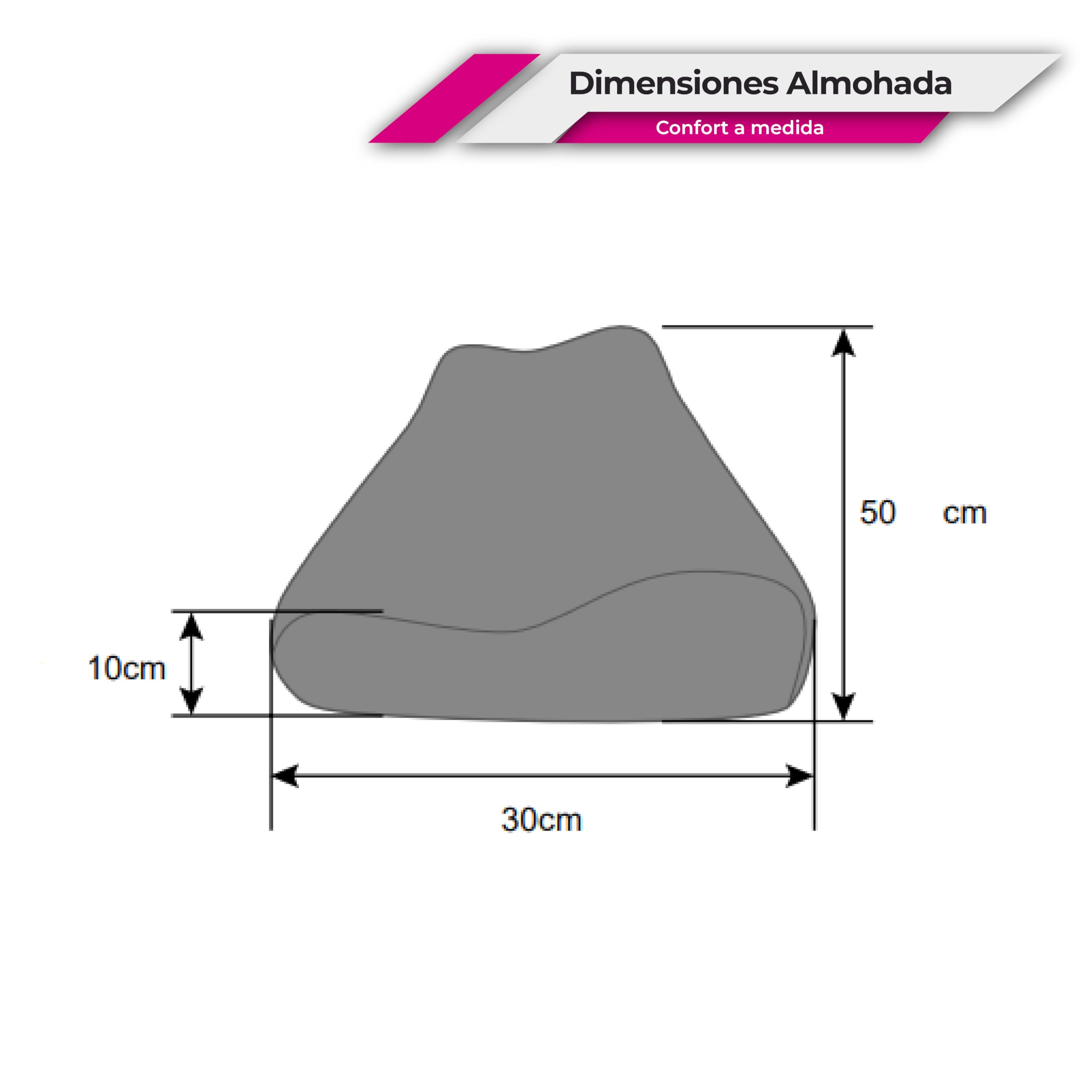 Ubio Almohada Cervical Viscoelástica con Funda de Bambú - Medidas 50x30x10cm - Anatómica y Antibacterial - Máximo Confort - Almohada Ortpédica, Ergonómica, Desenfundable - Fabricada en España