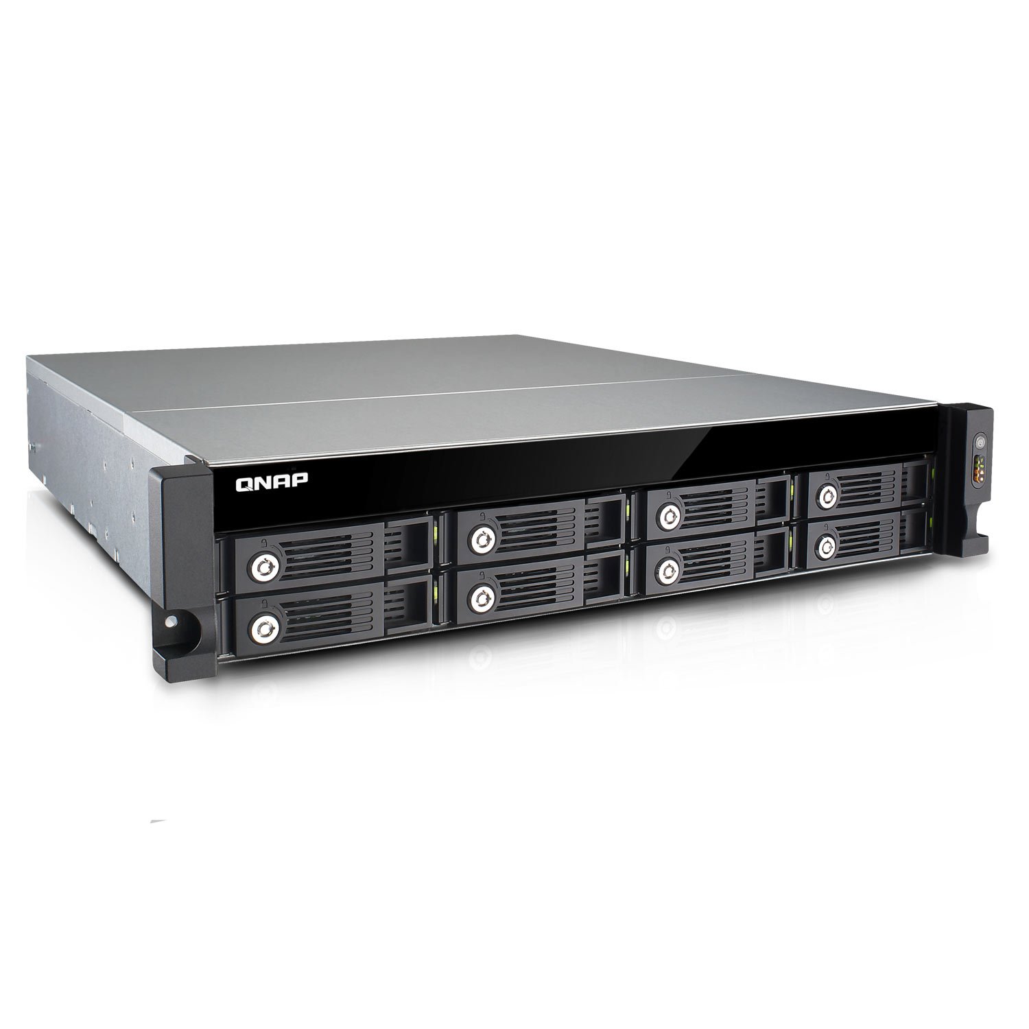 QNAP TVS-871U-RP-I3-4G - Serveur NAS de Stockage Unifié, Rack 8 Baies, Intel Core i3 3.5 GHz Dual Core, 4Go RAM Extensible, 4 Gbe LAN, HDMI, 2 Ports cache mSATA, 10G-ready, 4K-ready, Alimentation Redondante, Châssis Vide