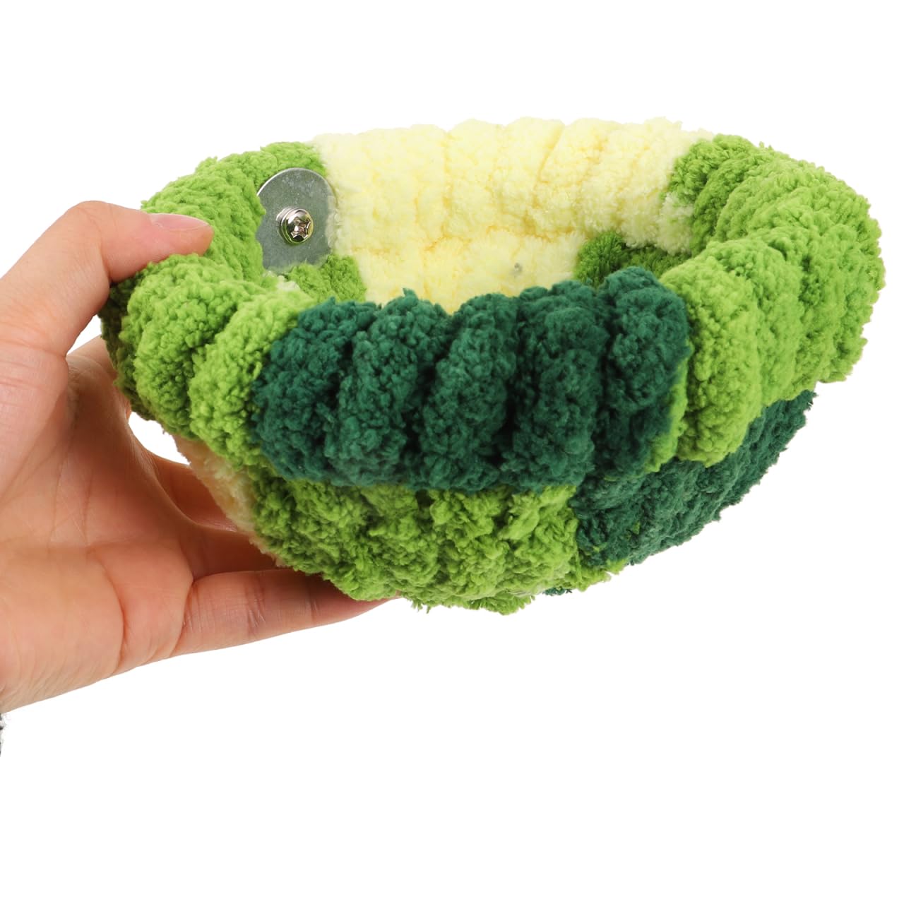 Abaodam Grand Nid Chaud pour Perroquet en Polaire Vert Forêt, Nid de Reproduction Demi-Cercle Grosse Taille, Refuge Confortable pour Cage à Oiseaux D’Hiver
