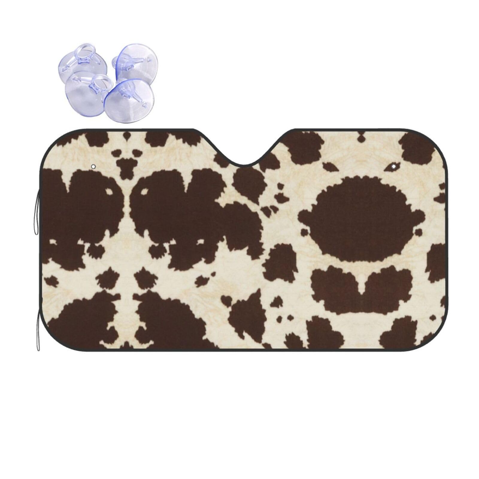 Parasol de coche con estampado de piel de vaca protector térmico universal plegable 8