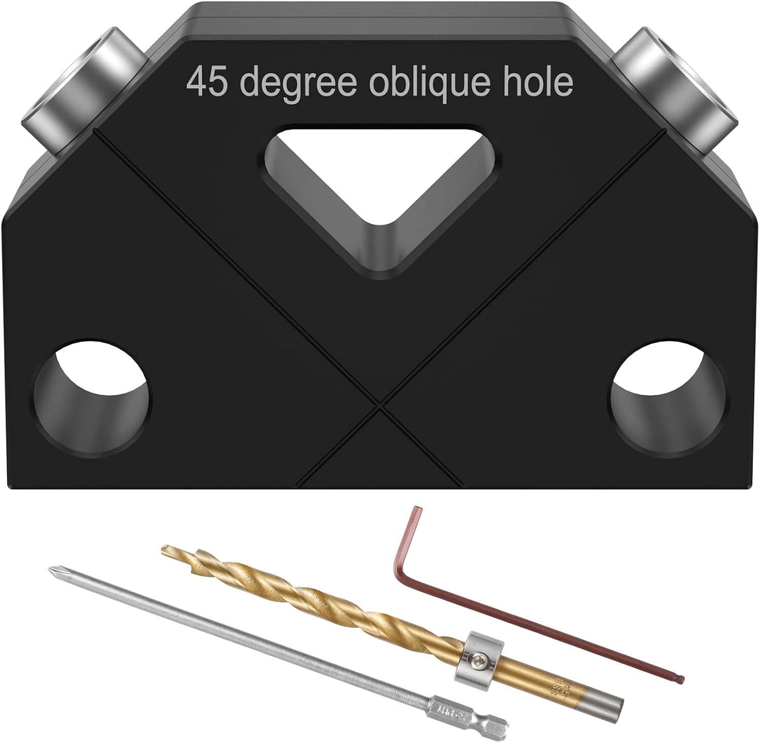 FALESOUL 45° Angle Drill Guide Jig, Aluminum Alloy Dowel Jig Kit, 45