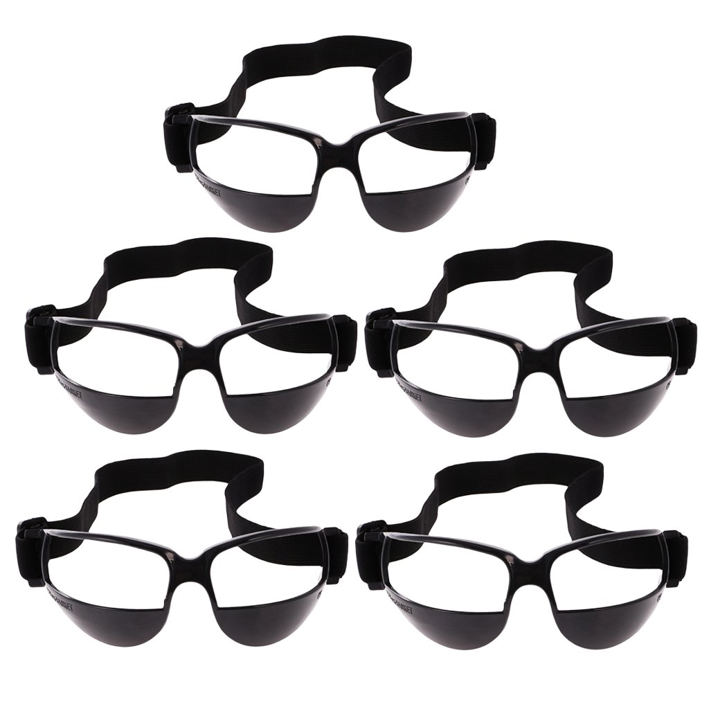 B Baosity 5er Set Basketball Dribble Brillen Sport Dribbelbrille Eyewear für Trainingshilfe - 5pcs Schwarz