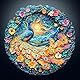 KaayeeWood Holzpuzzle Erwachsene,Aurora Pfau Holzpuzzle,Einzigartige Wooden Puzzle Mit Geschenkbox,Geschenke für Kinder und Erwachsene(34 * 34cm-300 Stück)