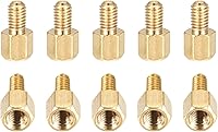 Vista 1 de M3x4x4mm (DxHLxML) - Separador hexagonal de latón -10Pack- Bueno para máquina electrónica - Tuercas de tornillo espaciadoras macho a hembra