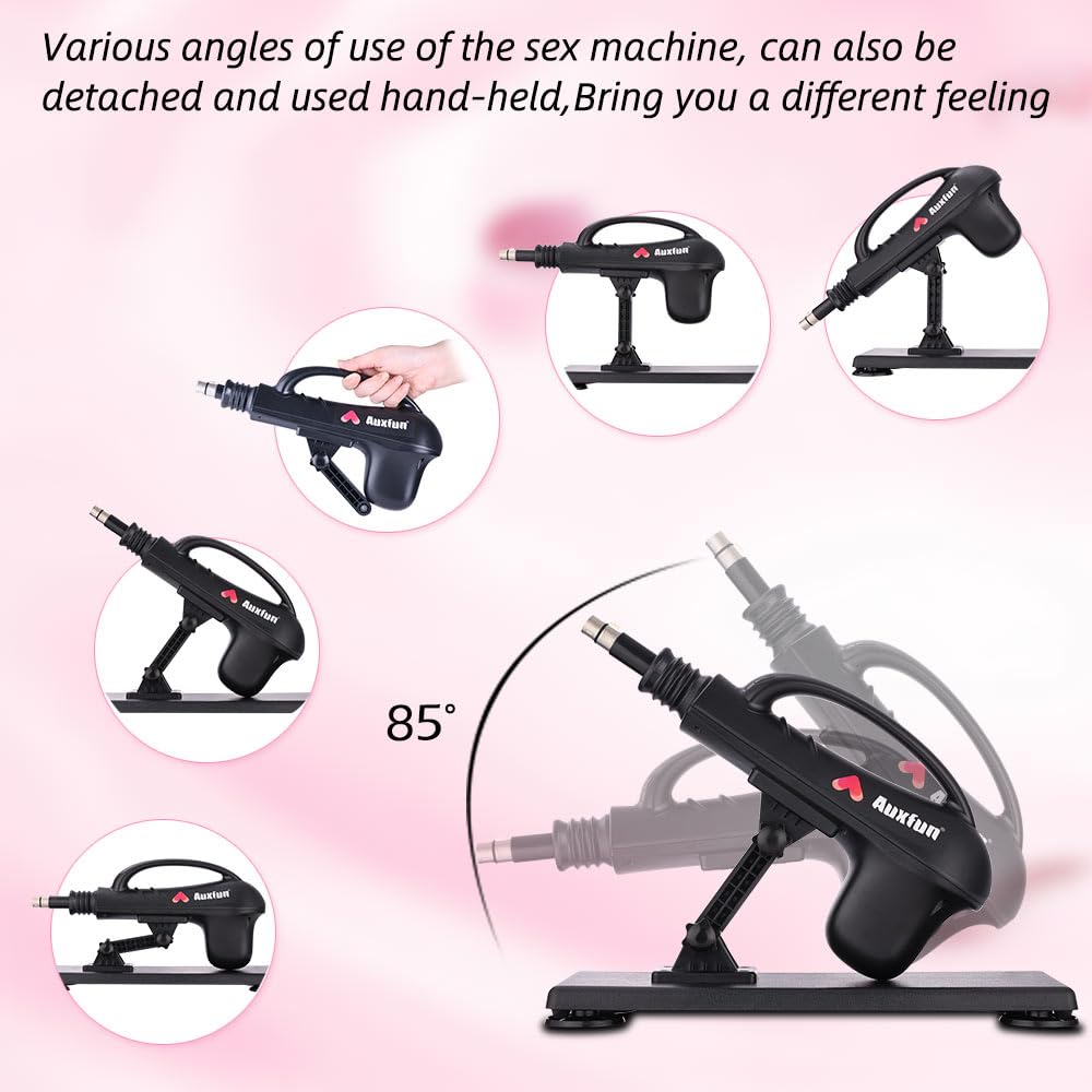 Sex Machine Dildo Machine for Women,Fuck Machine with Powerful Suction Cups,Thrusting Machine with 3Xlr Connector,Thrusting Machine with 8 Attachments Sex Toys: Big Black