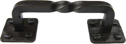 Farmhouse - Tirador de gabinete de hierro forjado torcido de 4 pulgadas HPF4 (bronce)