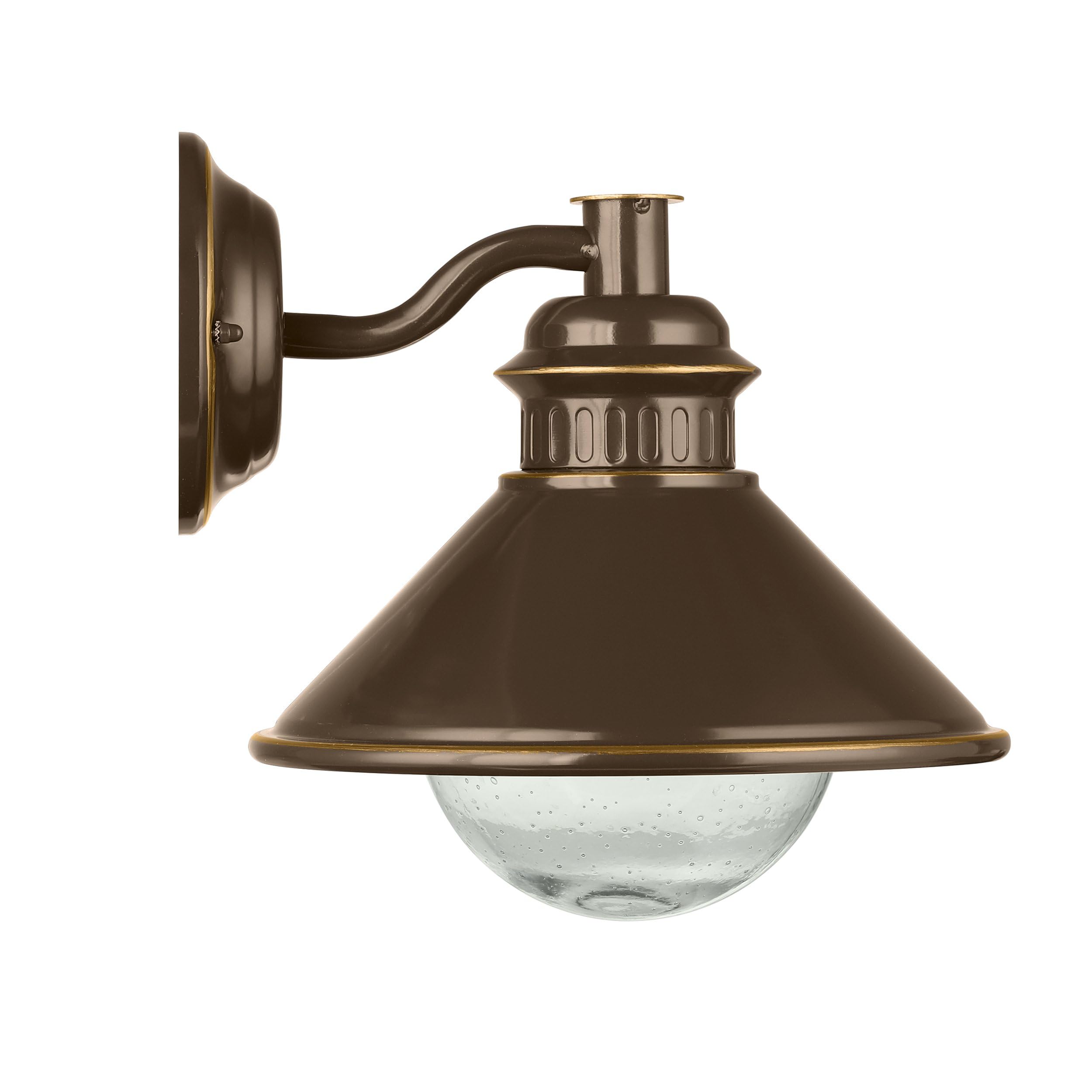 EGLO Lampada da Parete per Esterni Albacete, Illuminazione | esterna, applique da parete in acciaio zincato, vetro trasparente con inclusioni d'aria, marrone, rame, attacco E27, IP44