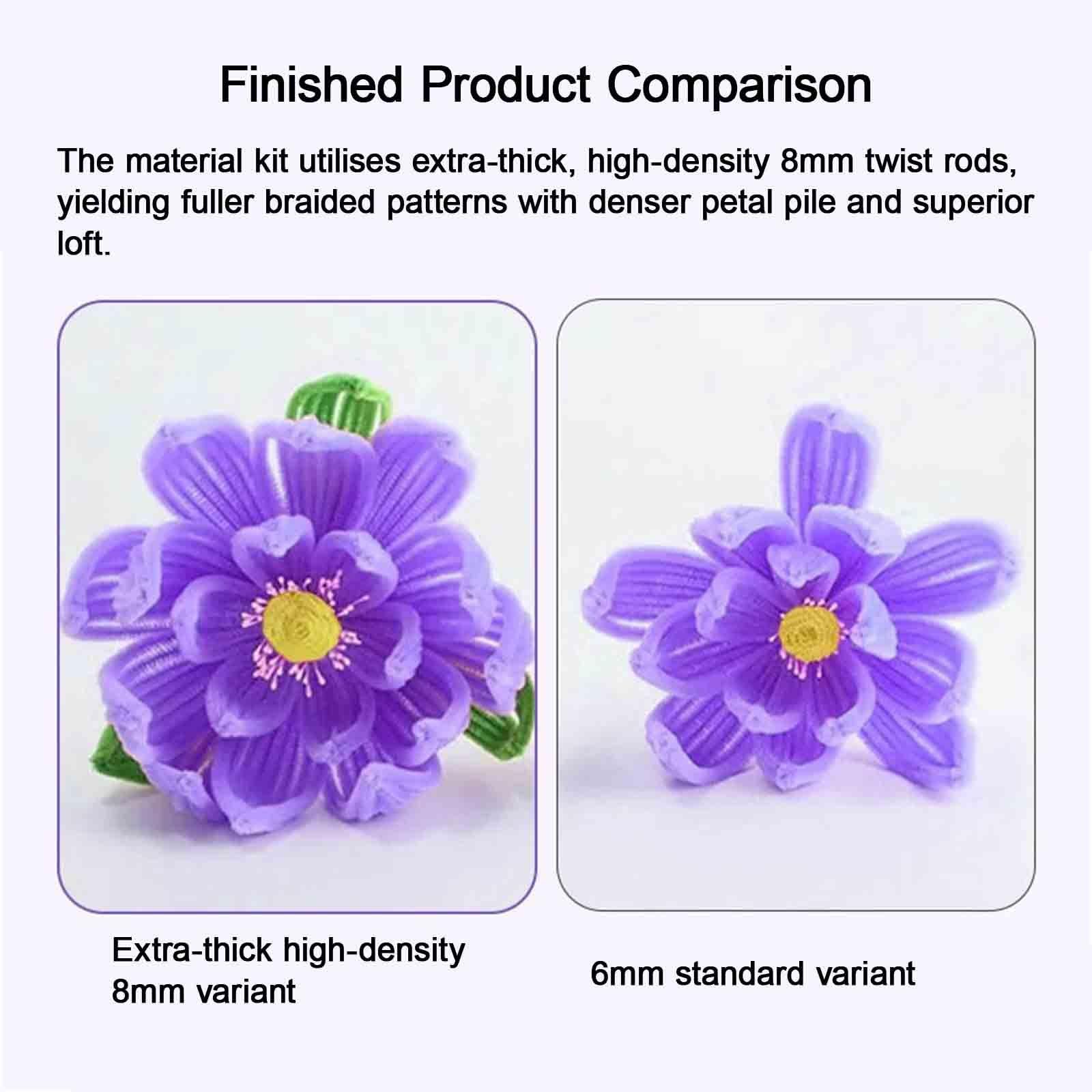 Scovolini per lavori manuali, Kit di Fiori for scovolini con Colla Stick for Nastro Floreale a Stelo 11,81x0,3 Pollici Set AI for opere d'Arte(Set H)