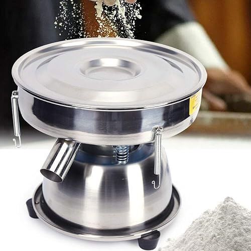 Miniatura 1 de Tamiz de harina 110 V 50 W eléctrico automático tamiz vibrador máquina de tamiz vibratorio acero inoxidable para polvo de partículas de frijol, 150