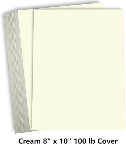 Miniatura 2 de Hamilco Cartulina de color crema de 8 x 10 pulgadas, peso pesado, 100 libras, cartulina para impresora, paquete de 50