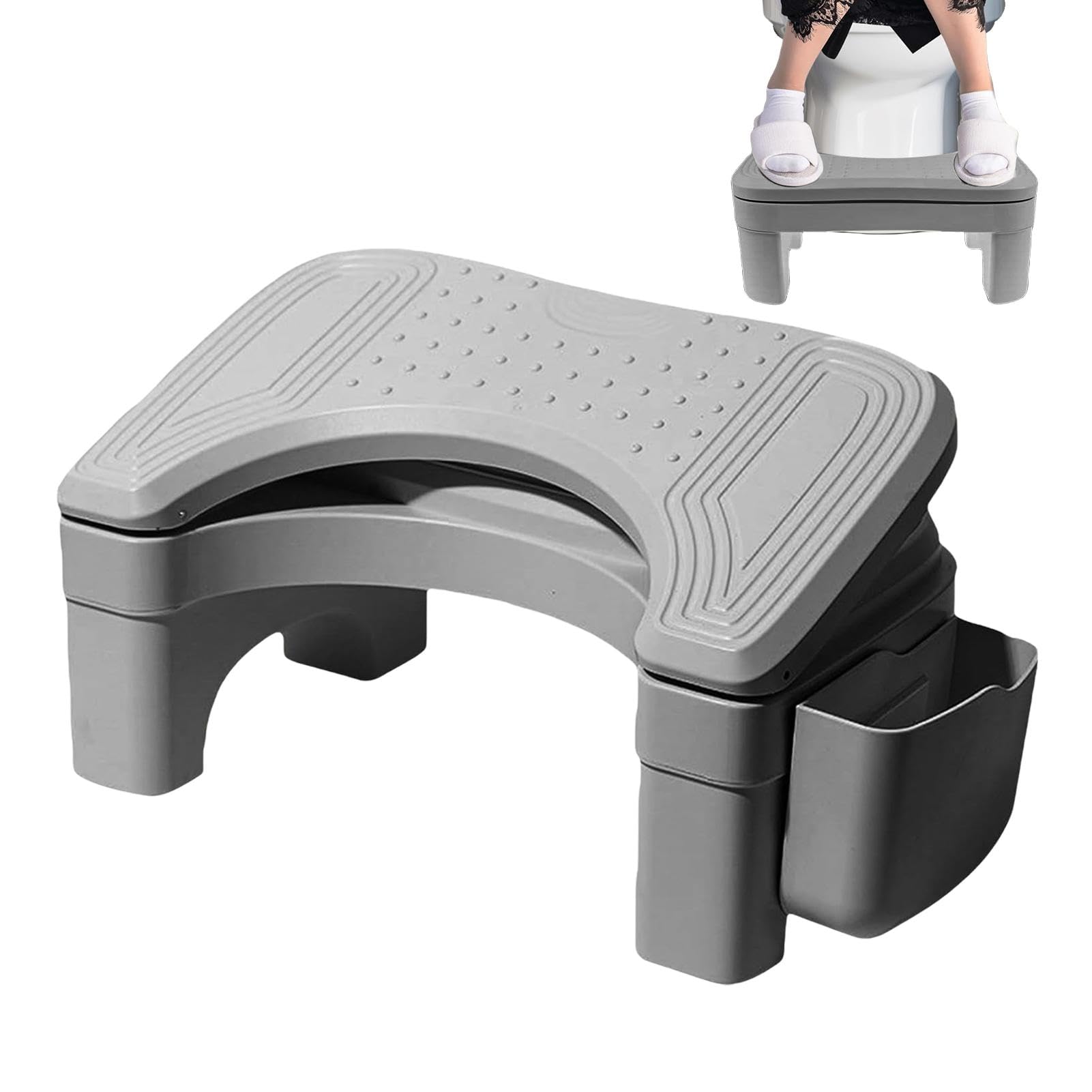 Toilet Stool Squatting Toilet Stool, Bathroom Toilet Stool, Potty Step Stool Poop Stool Potty Toilet Leg Stool - Squatting Toilet Stool with Storage Box Proper Toilet Posture for Healthier Results