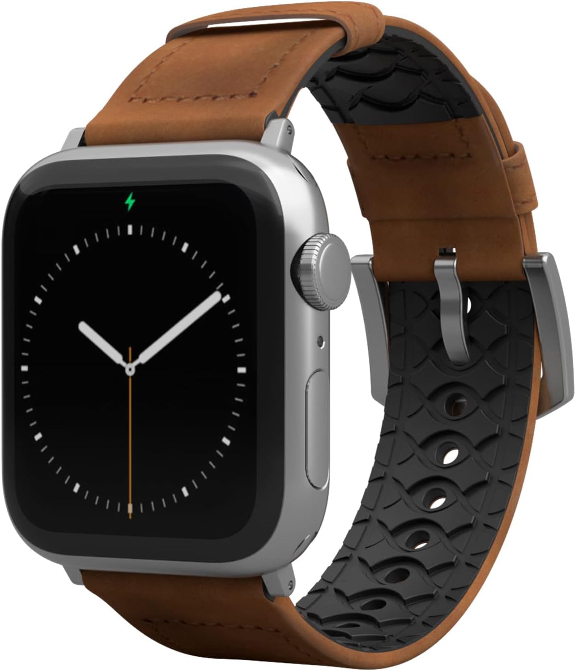 Groove Life Vulcan Leather Apple Watch Band for Men and Women – Genuine Leather with Silicone Lining, Breathable Replacement Strap Compatible with Apple Watch Series 1–9, (38/40mm & 42/44mm)