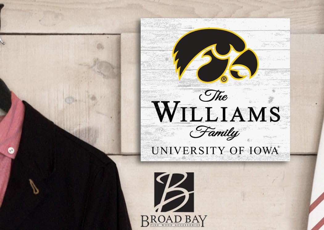 Iowa Hawkeyes Family Name Sign – Personalized University of Iowa Alumni Gift