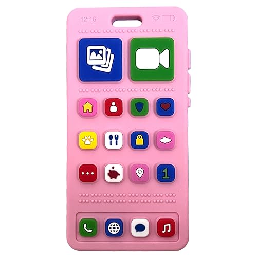 Miniatura 11 de Juguetes de dentición de silicona para bebé, juguetes de dentición para teléfono y control remoto para niños pequeños de 3 a 18 meses, juguete de