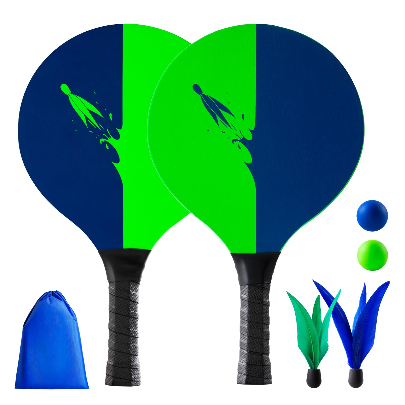 Vastoy Kids Wooden Paddle Ball Set, Lightweight Beach Bat and Ball