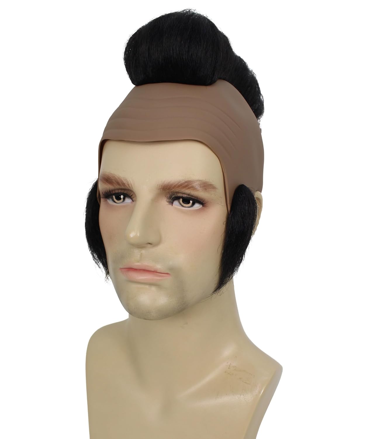 HPO Adult Men’s Tough Black Guy T Mohawk Wig, Perfect for Halloween, Flame-retardant Synthetic Fiber (Black)