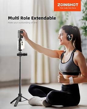 Mini Tripod, Lightweight Phone Tripod with Remote, Portable Selfie Stick for iPhone with Cold Shoe & Phone Holder, Extendable Cell Phone Stand Compatible with iPhone/Android/GoPro/Insta360