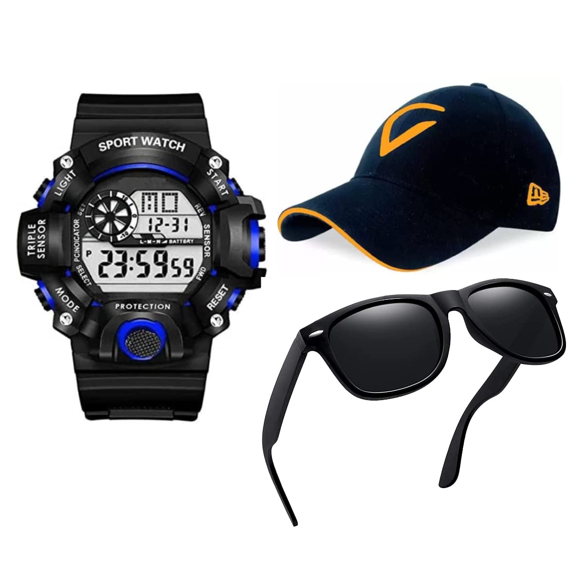 PUTHAK UnequeTrend, Men & Boys Accessories Combo – Watch, Cap and Sunglass Combo - PTHK-2974 (B0BFWTN2XJ) Amazon Price History, Amazon Price Tracker