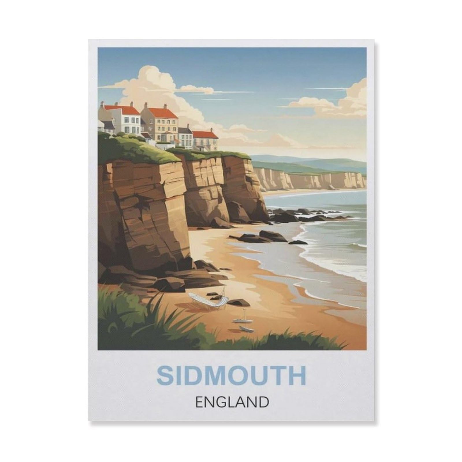 Tin Sign，Sidmouth England Beach(15x30cm）