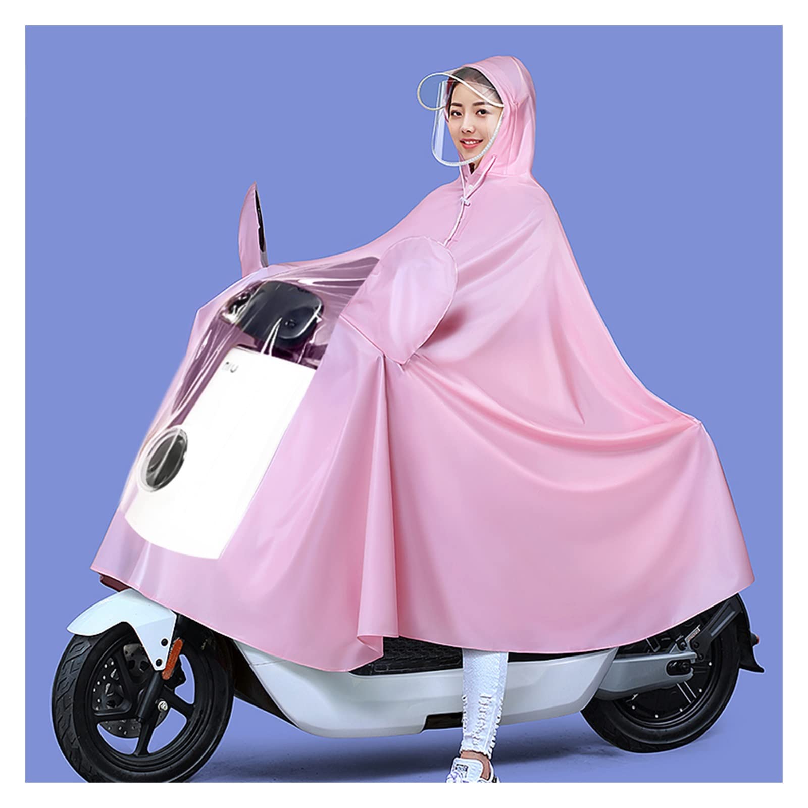 Rain Poncho for Cycling Bike Ebike Motorcycle Mobility Scooter Multicolor Multiple Sizes(Pink,5XL)